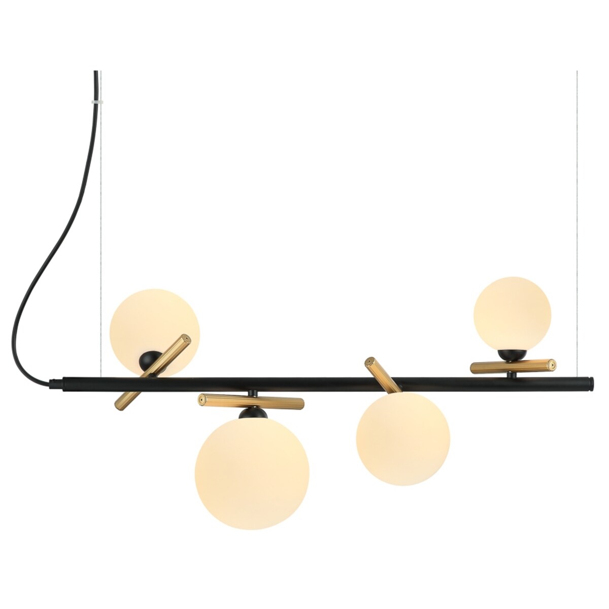 Nowoczesna lampa wisząca Reverso PND-5622-4-BK-W czarna