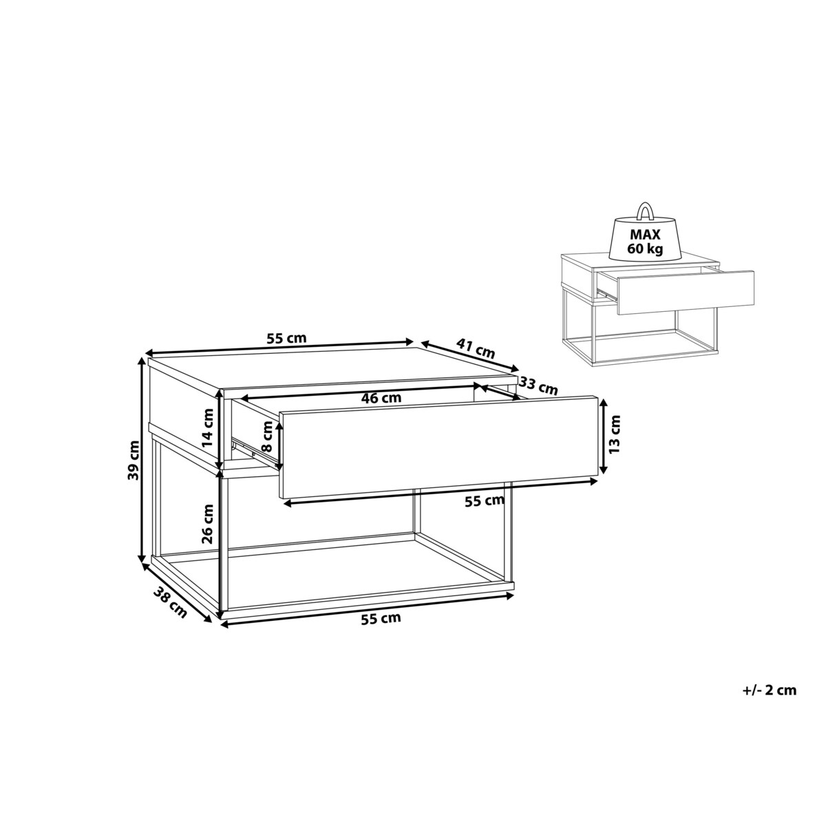 Szafka nocna ciemne drewno CAIRO