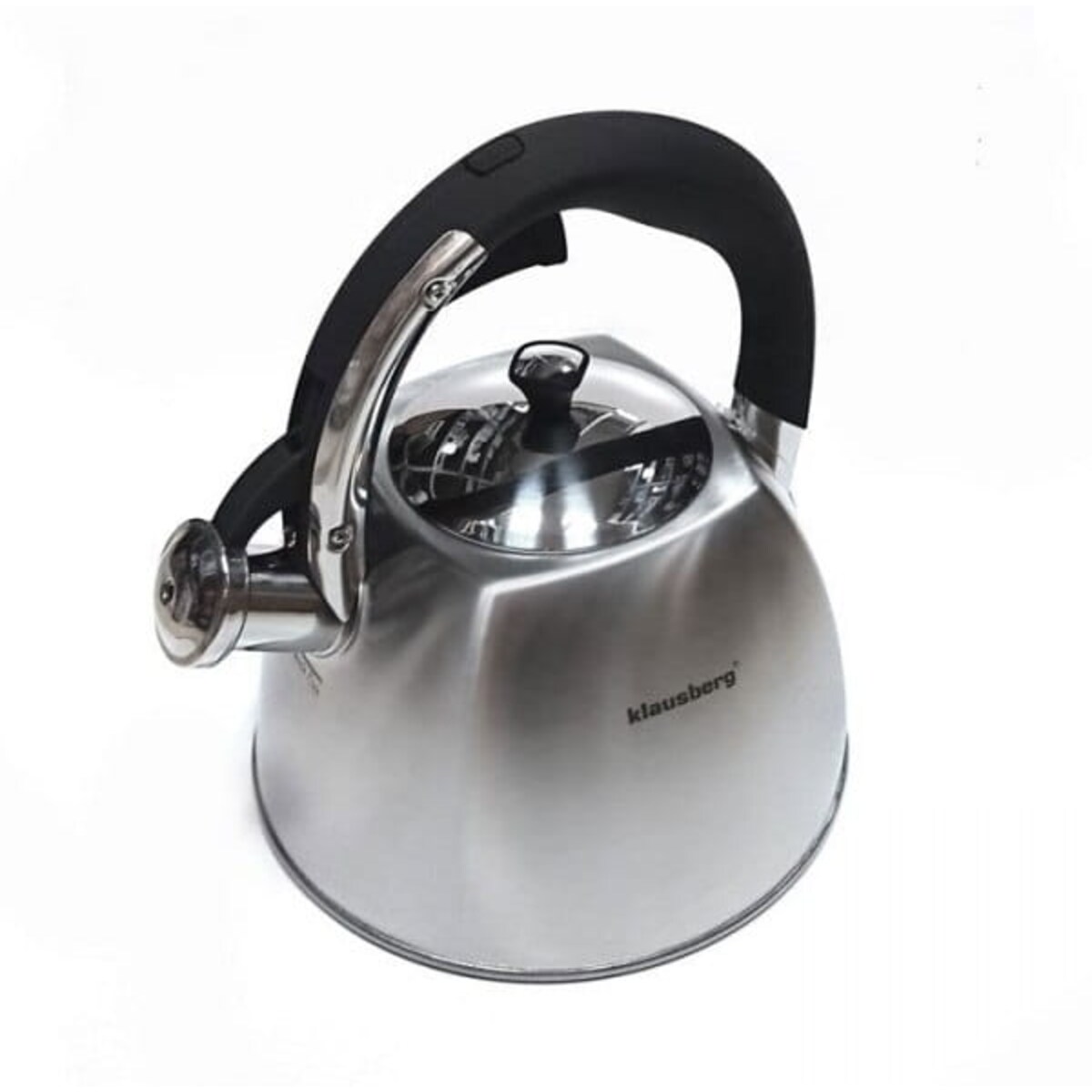 Czajnik stalowy z gwizdkiem na gaz indukcję Inox srebrny KLAUSBERG 3.0L