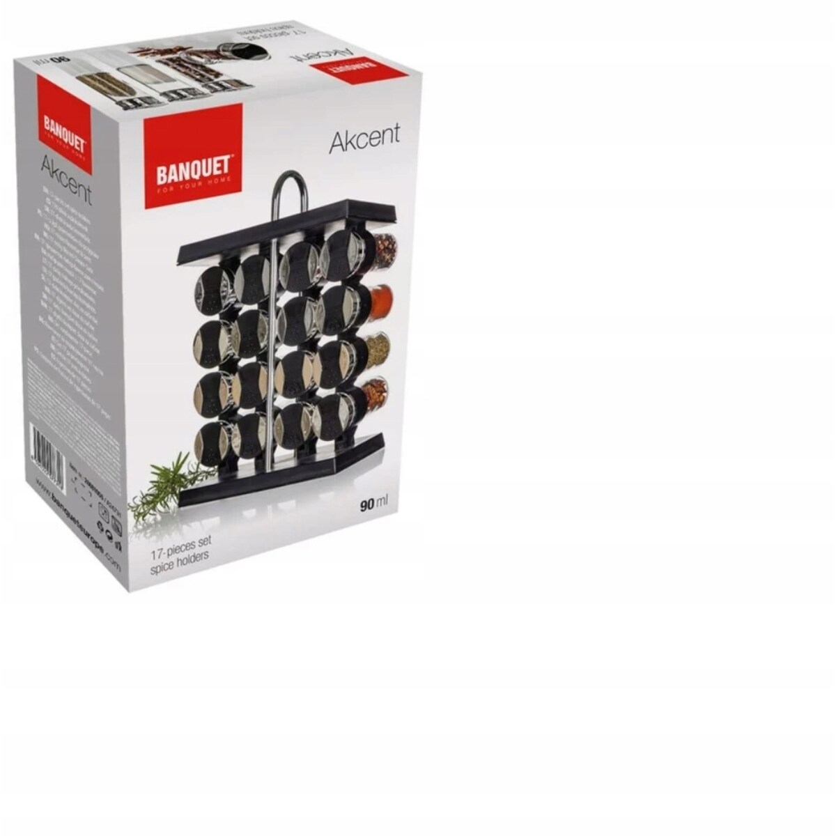 POJEMNIKI NA PRZYPRAWY W STOJAKU BANQUET słoiczki kuchenne DUŻY ZESTAW box