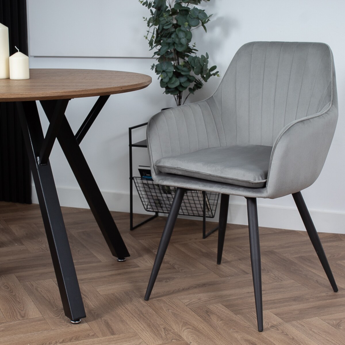 Krzesło tapicerowane do salonu jadalni welurowe pikowane