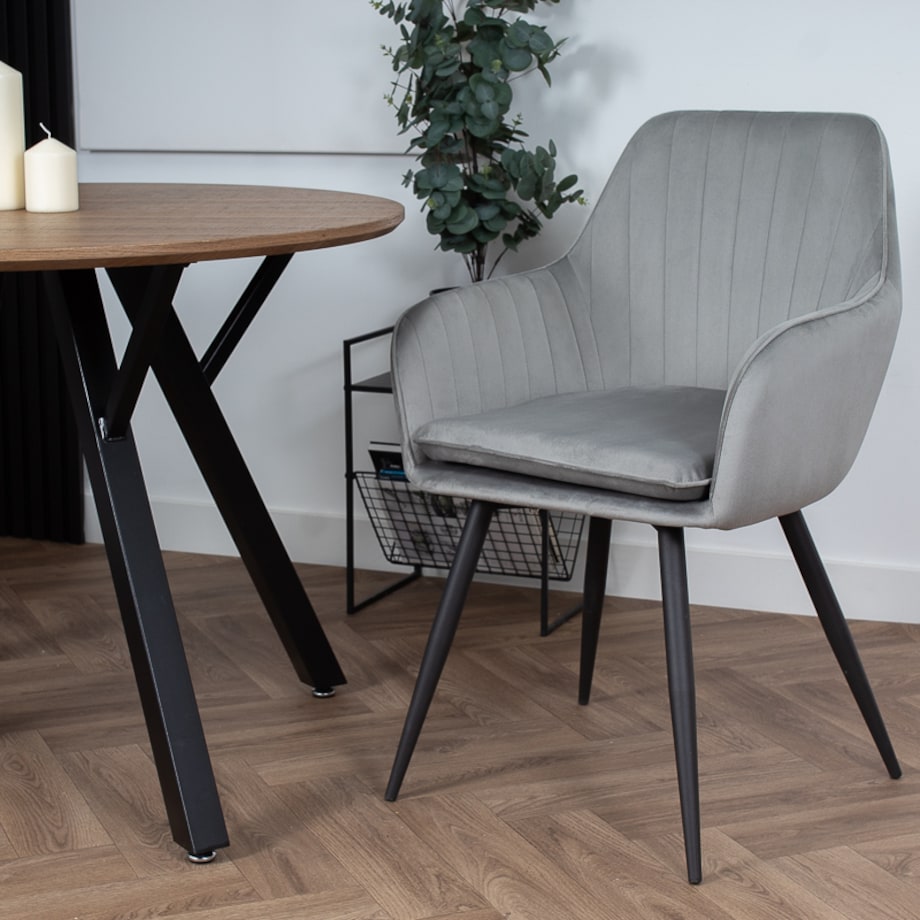 Krzesło tapicerowane do salonu jadalni welurowe pikowane