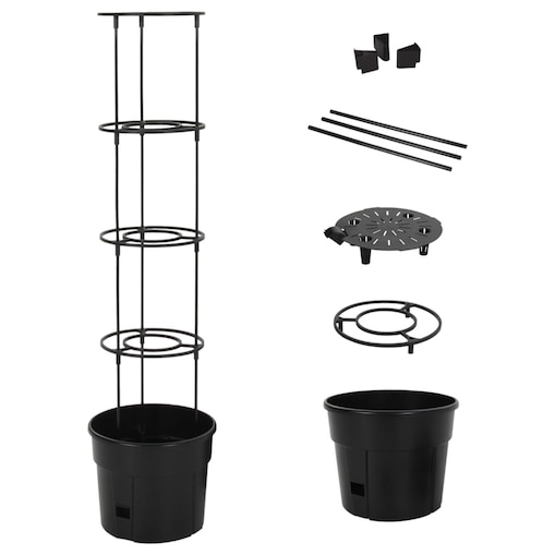 vidaXL Doniczka na pomidory, antracytowa, Ø29,5x115 cm, polipropylen