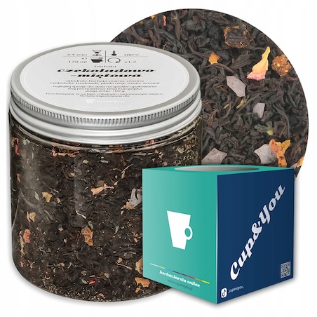 Herbata czarna CZEKOLADOWO MIĘTOWA o smaku czekoladki After Eight PREMIUM - herbata liściasta sypana mieszanka napar susz - gotowa na prezent upominek