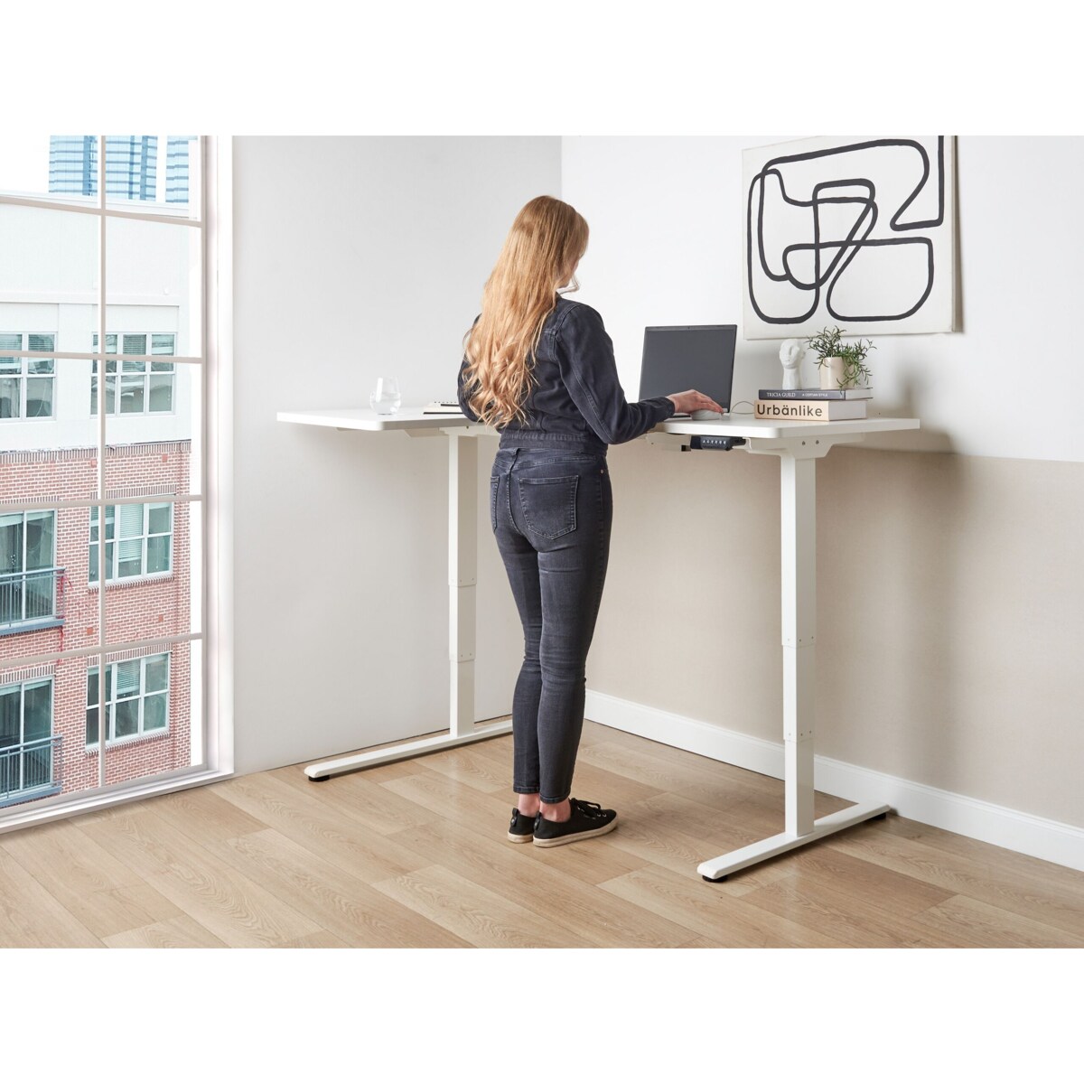 Biurko regulowane Elektryczny Lewostronny Biały DESTINES