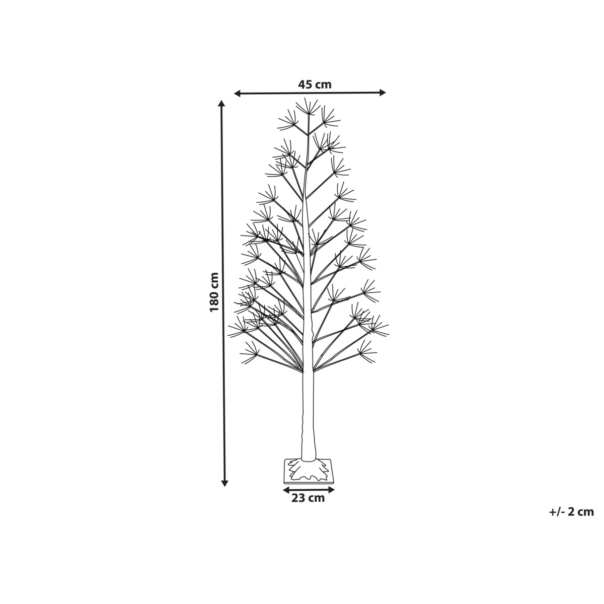 Dekoracja ogrodowa LED ALBIONI Drzewko 180 cm Biały
