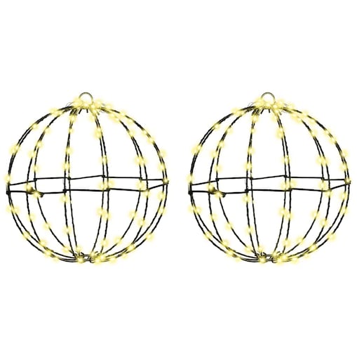 vidaXL Piłka z 192 diodami LED 2 pcs Ciepła biel 30 cm Metal