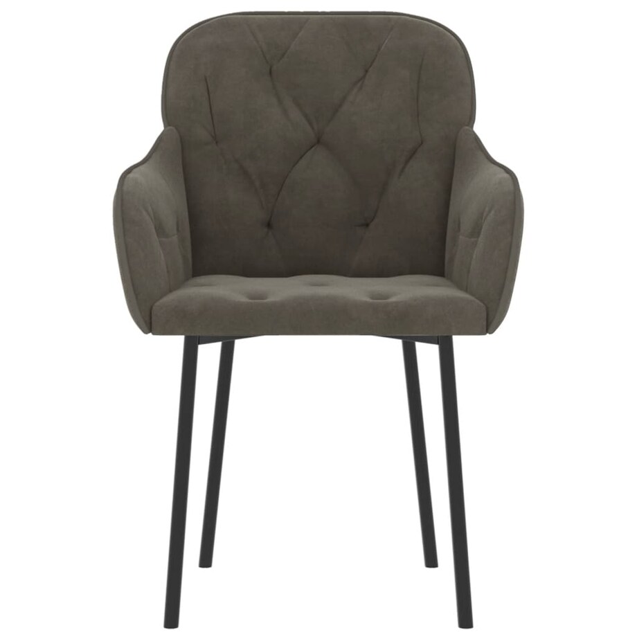 vidaXL krzesła stołowe, 2 szt., ciemnoszare, aksamitne