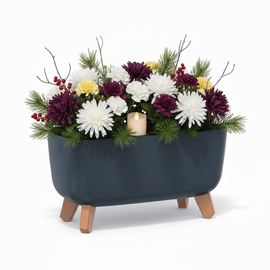 Donica Na Cmentarz Skrzynka Korytko Doniczka Na Wszystkich Świętych Gracia Case 39 Cm Antracyt