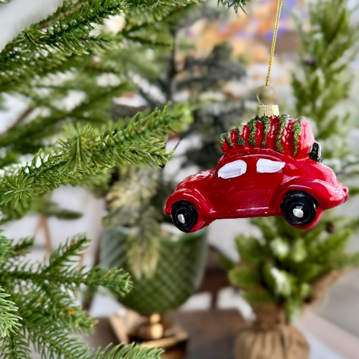 VILLA ITALIA Bombka AUTO czerwone 10 cm