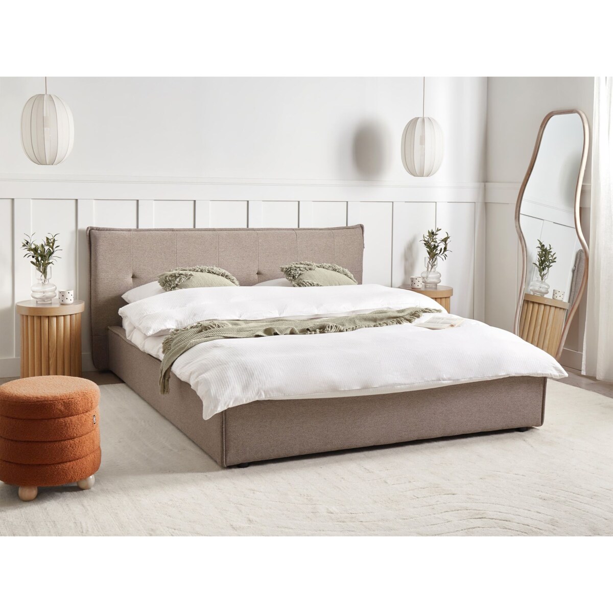 Łóżko wodne LESTRE 160 x 200 cm Beżowoszary