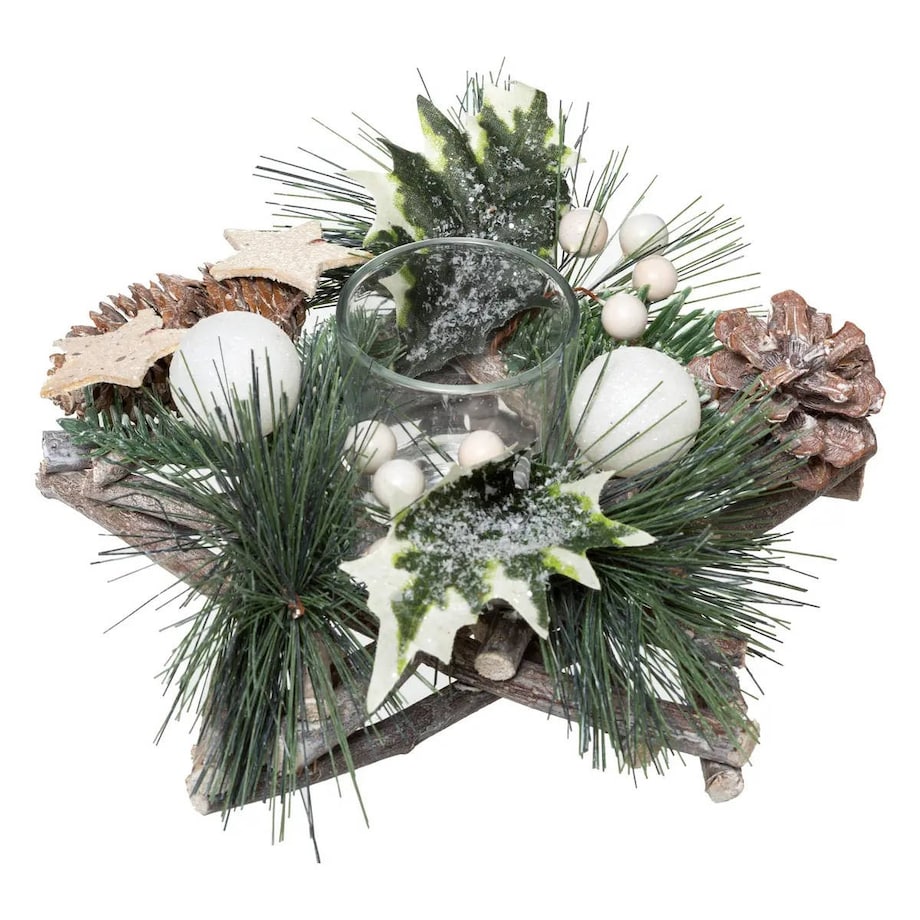 Stroik świąteczny 20x8x20 cm ZVEZDA - II biała