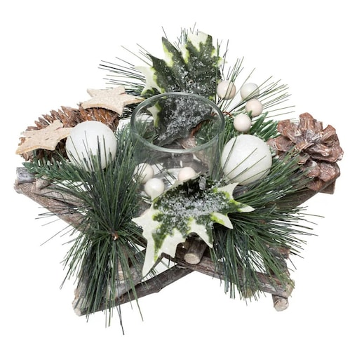 Stroik świąteczny 20x8x20 cm ZVEZDA - II biała