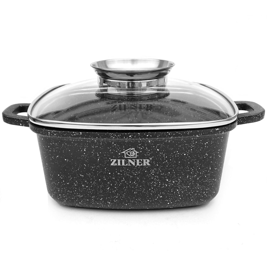 Garnek marmurkowy pokrywka brytfanna kwadrat 2.8L 20cm indukcja gaz ZILNER