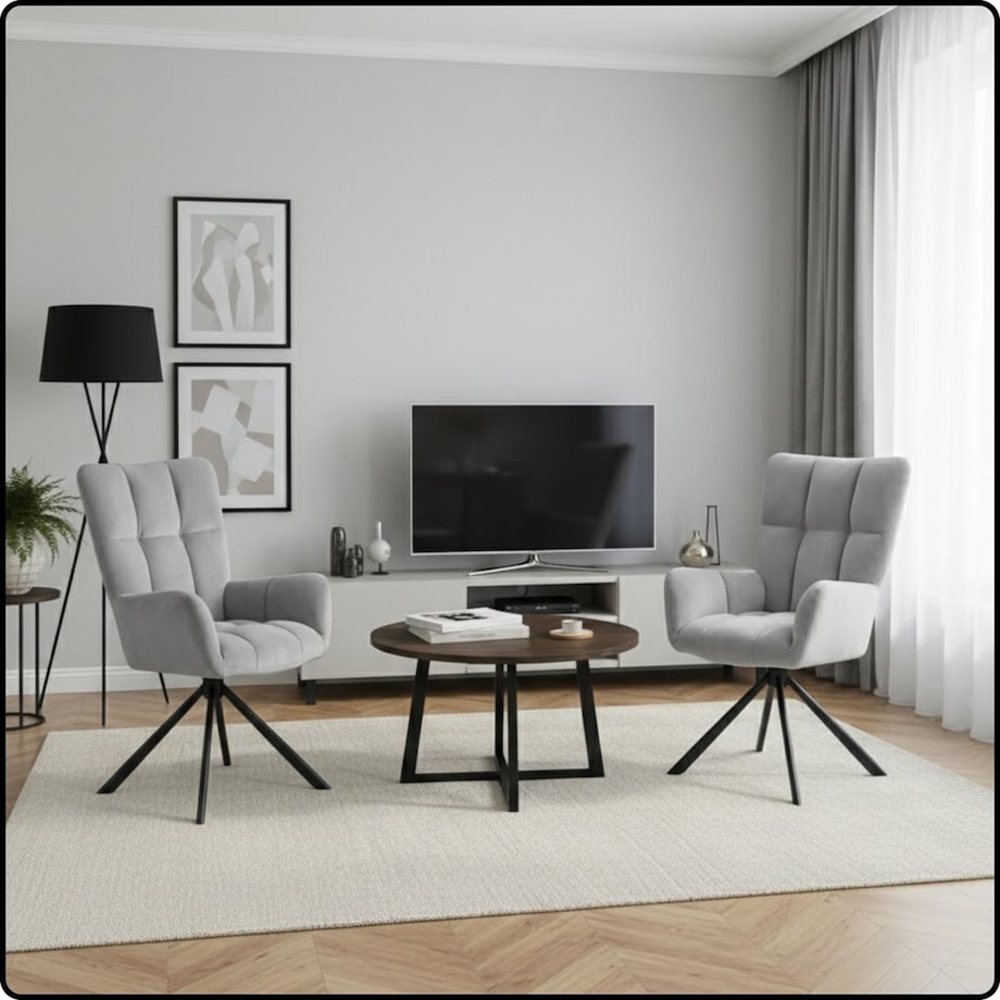 Krzesło tapicerowane obrotowe 180 do salonu jadalni nowoczesne welurowe