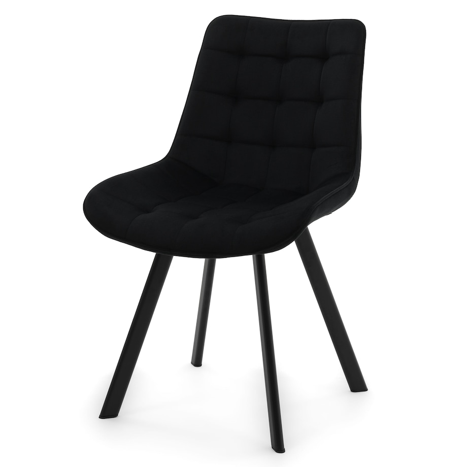 KRZESŁO TAPICEROWANE WELUROWE DO SALONU JADALNI GLAMOUR CZARNE TORI