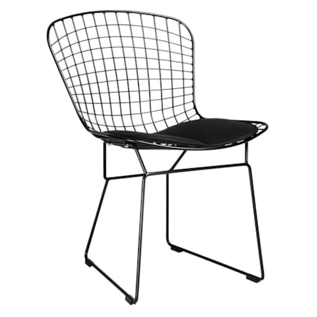 Krzesło druciane Net Soft z tapicerowanym siedziskiem czarne