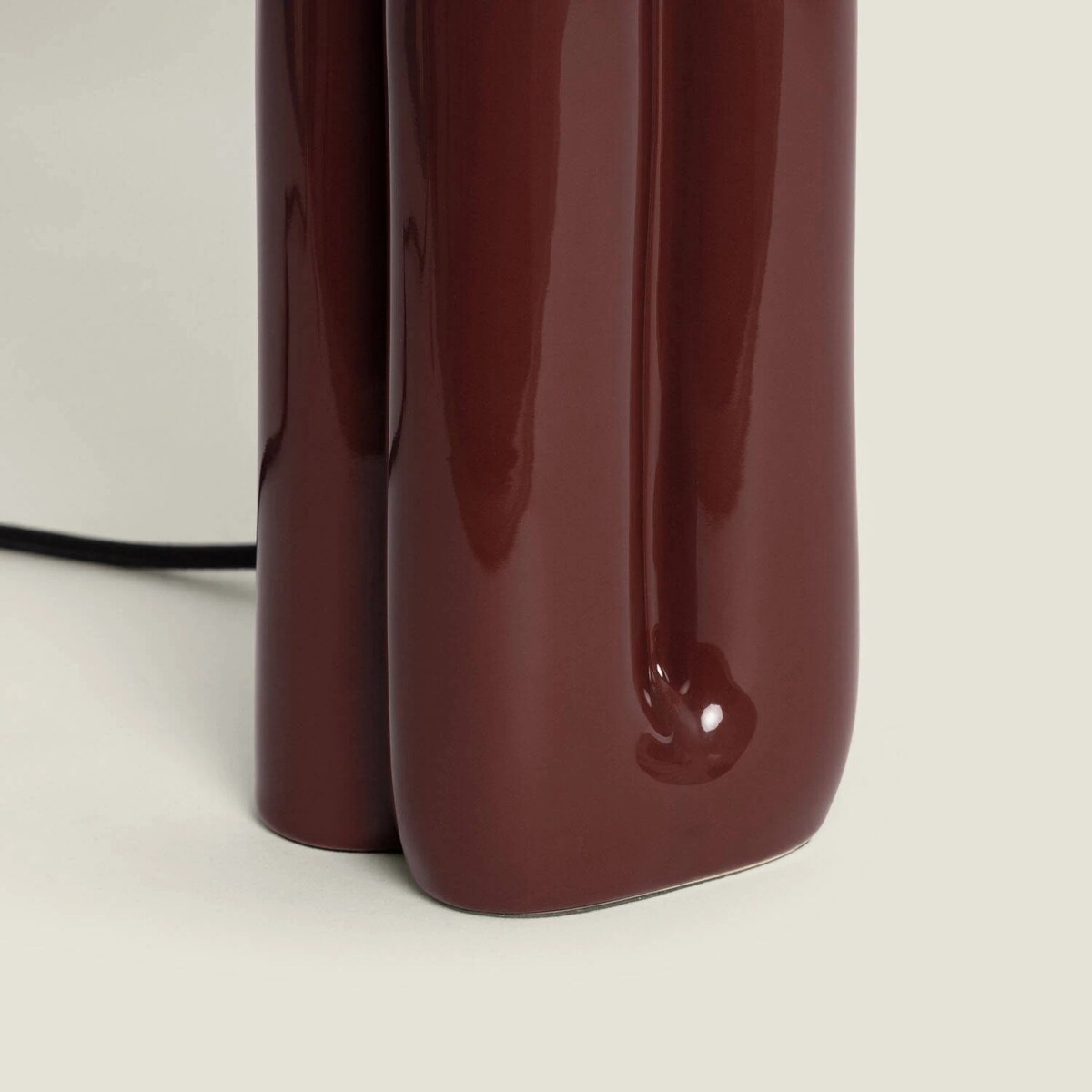 Lampa stołowa ceramiczna, bordowa, 51,5 cm, Vera