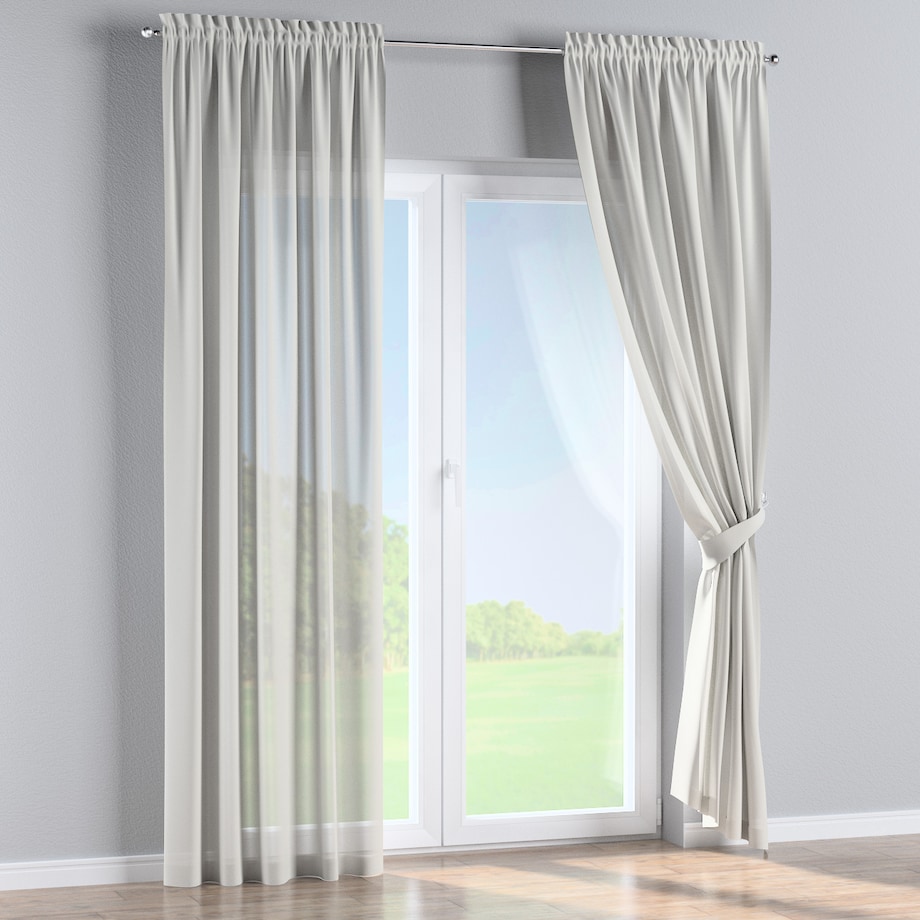 Zasłona na kanale z grzywką 1 szt. 130x245 prześwitujący, naturalny