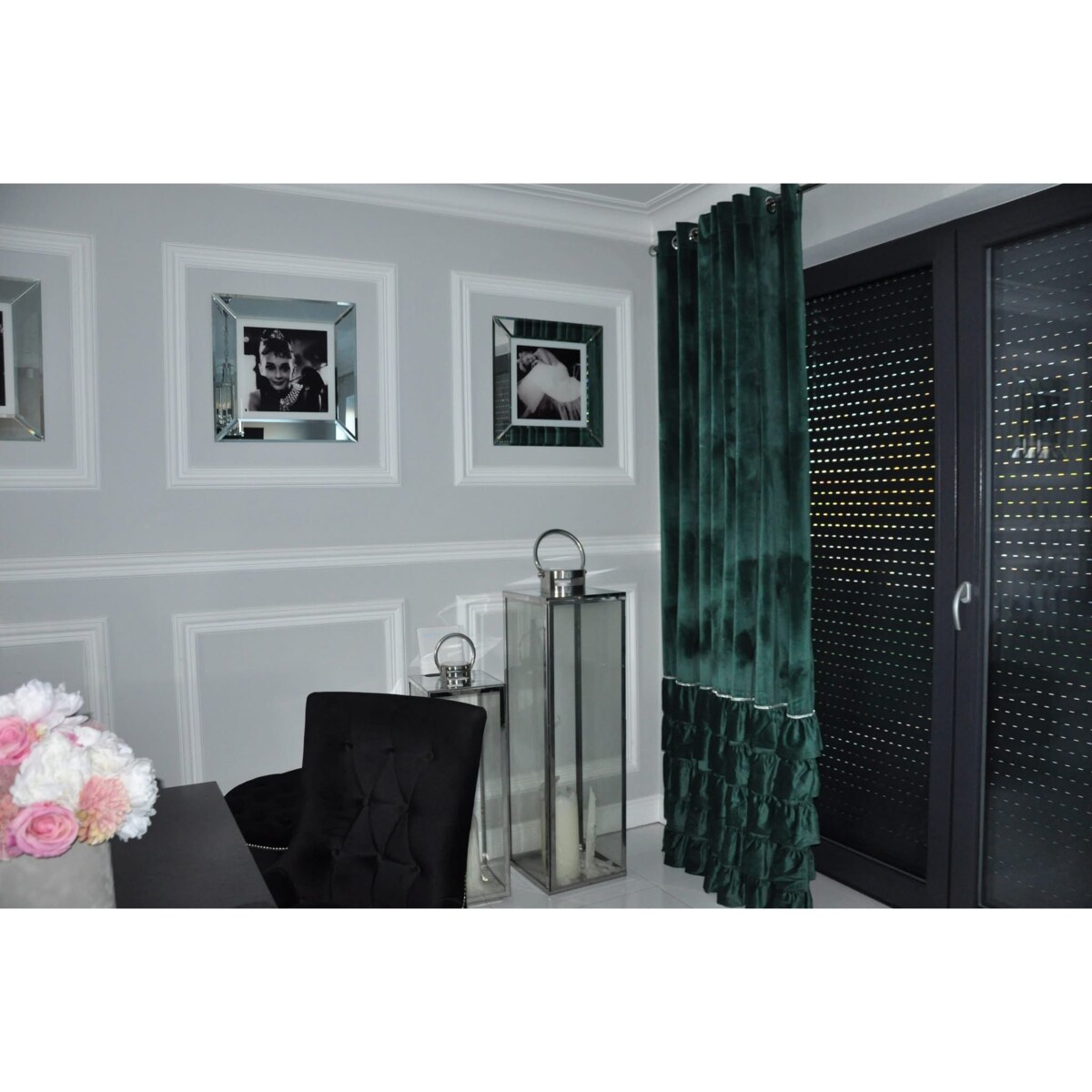 zasłona welurowa "ewelina" 140x250 cm butelkowa zieleń