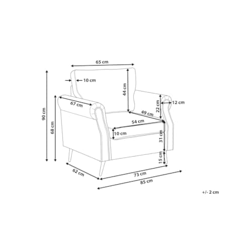 Fotel welurowy beżowoszary VIETAS