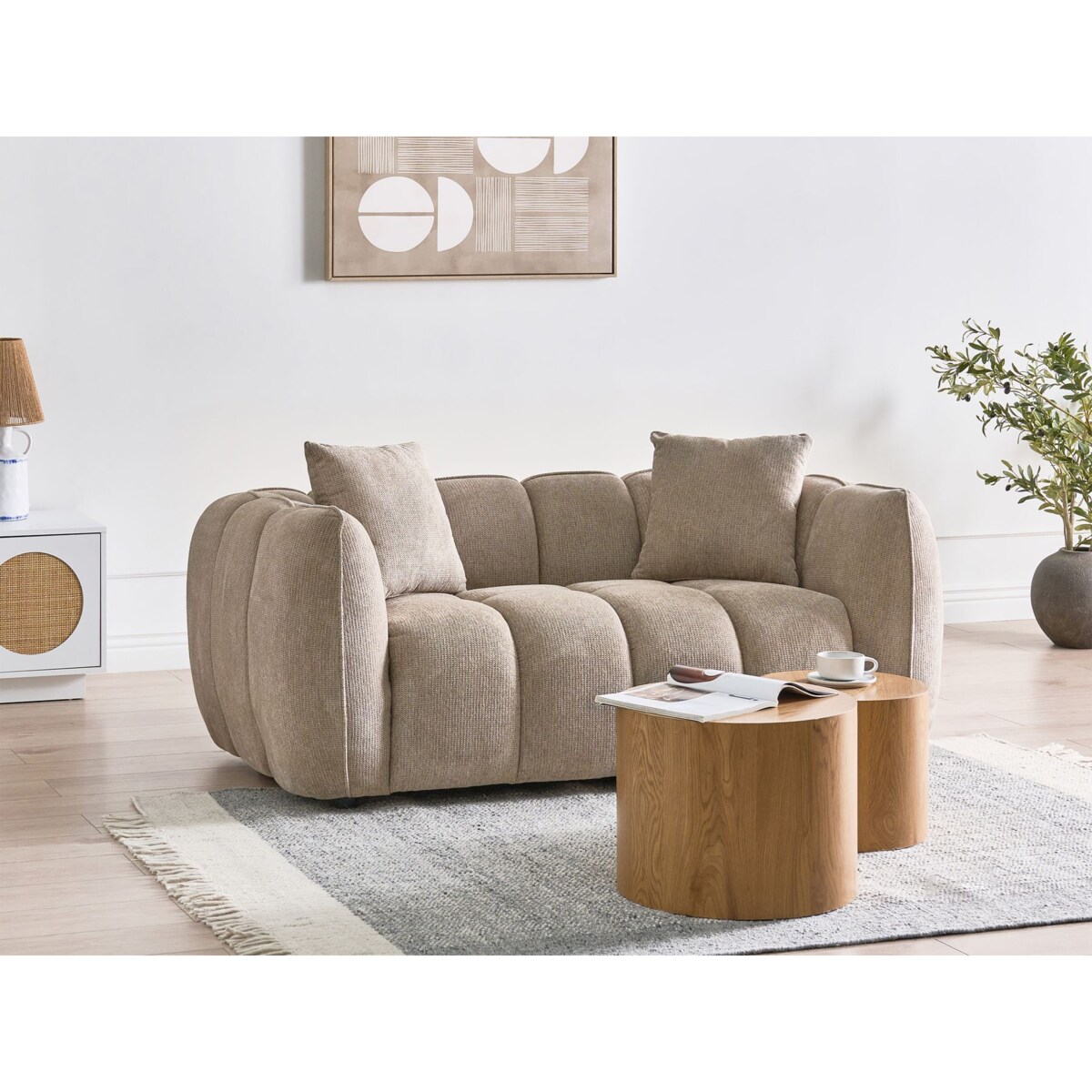 Sofa NESS Beżowoszary dla 2 osób