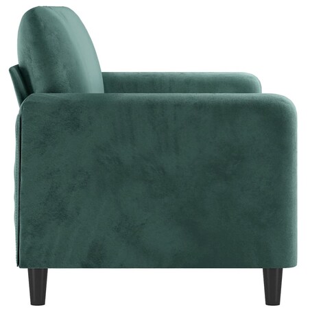 vidaXL Sofa 2-osobowa, ciemnozielona, 140 cm, tapicerowana aksamitem