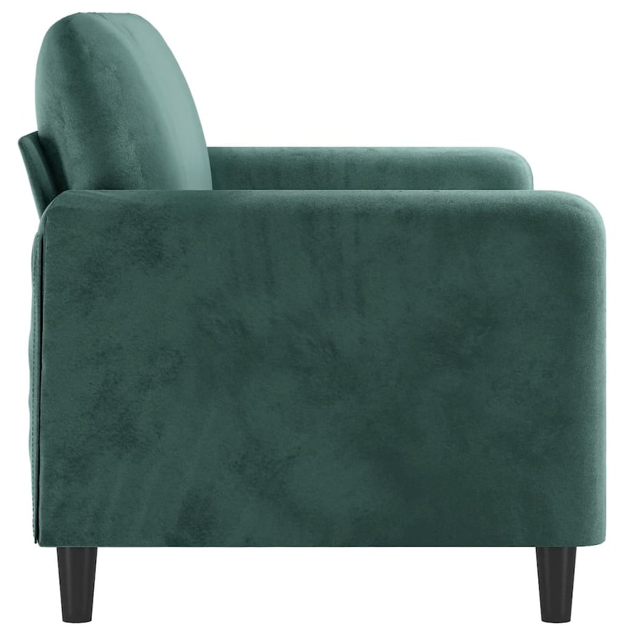 vidaXL Sofa 2-osobowa, ciemnozielona, 140 cm, tapicerowana aksamitem