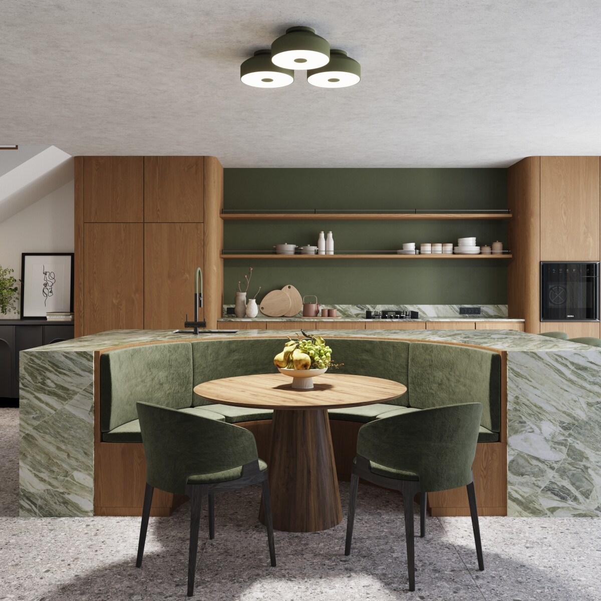 Plafon OMIQ zielony oliwkowy