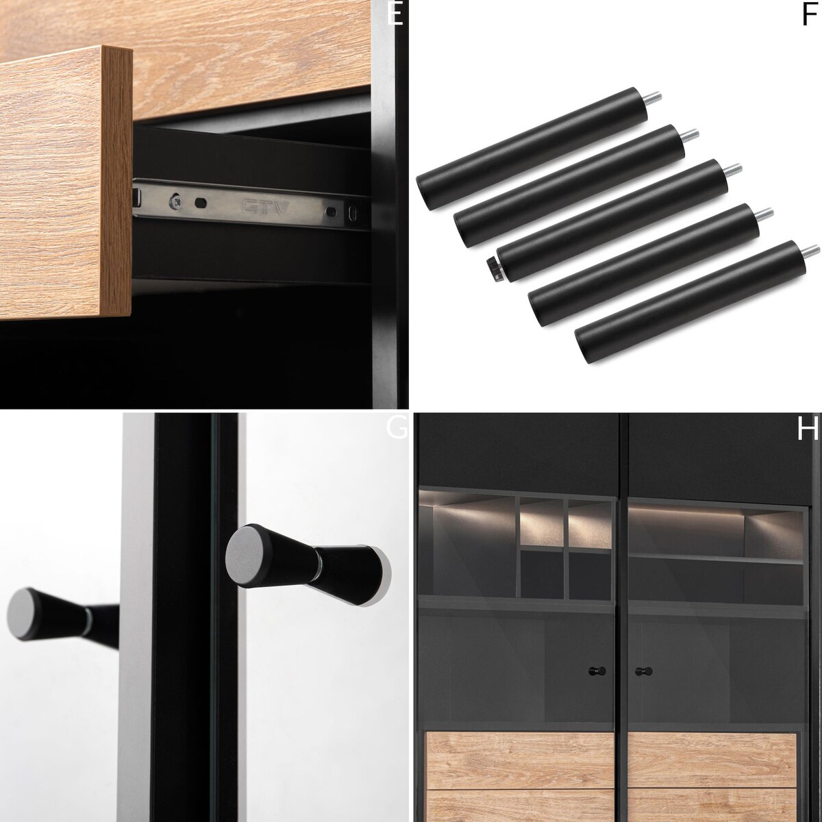 KONSIMO LOFTY Loftowa dwudrzwiowa witryna