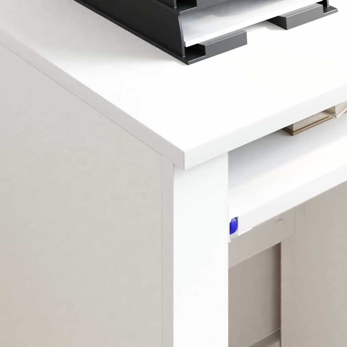 vidaXL Biurko na kółkach Biały 91 x 50 x 77 cm Materiał drewnopochodny