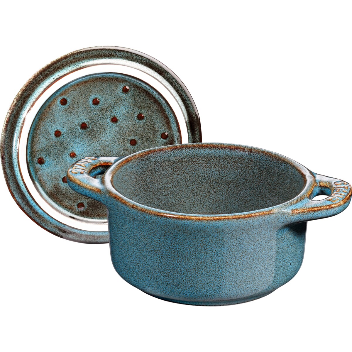 Staub Mini Cocotte Okrągły - 200 ml, Antyczny turkusowy