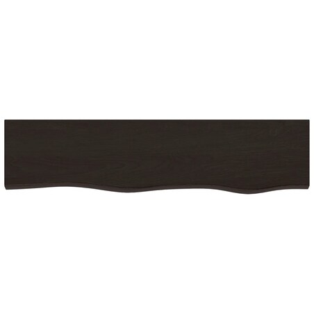 vidaXL Półka, ciemnobrązowa, 80x20x4 cm, wykończone lite drewno dębowe