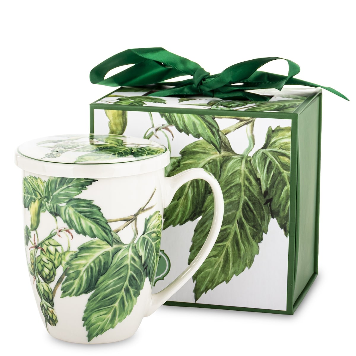 Kubek z zaparzaczem 350 ml w pudełku 11x12x9 cm HERBES pnącze