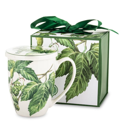 Kubek z zaparzaczem 350 ml w pudełku 11x12x9 cm HERBES pnącze