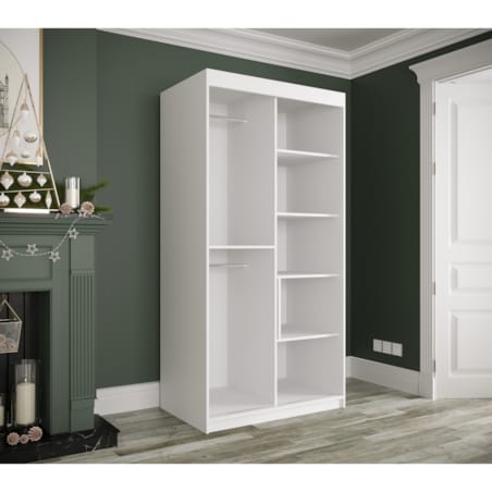 Szafa przesuwna Garderoba MARMUR POLE 100 gł. 62 biały