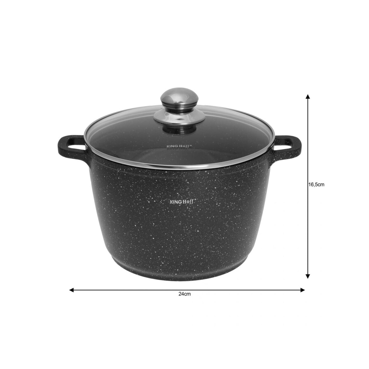 Garnek z powłoką marmurową 6.2L 24cm indukcja gaz KINGHOFF