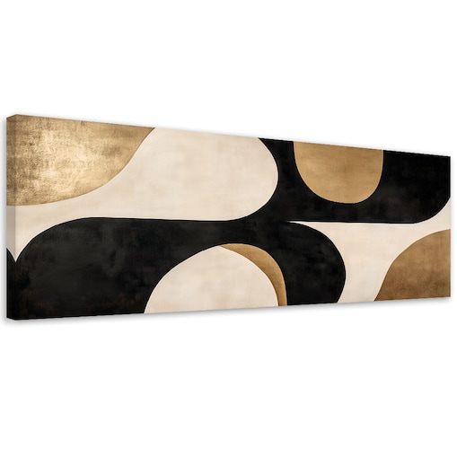 Feeby Obraz do salonu sypialni, Łuki Abstrakcja Akwarela Beżowy 120x40