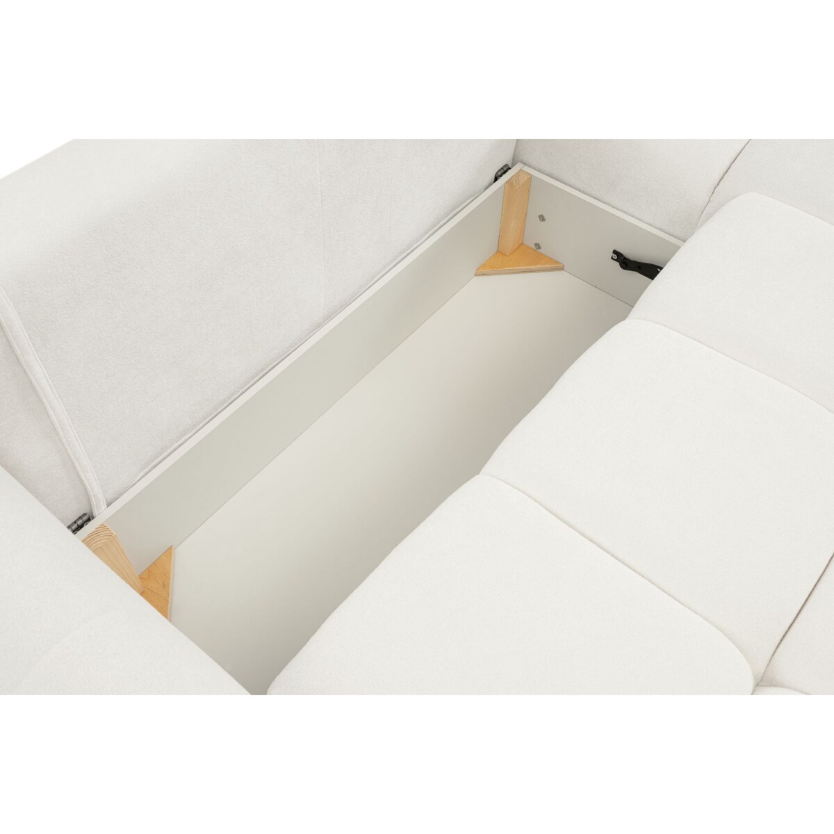 Narożnik z funkcją spania do salonu BOSE, lewostronny, śmietankowy