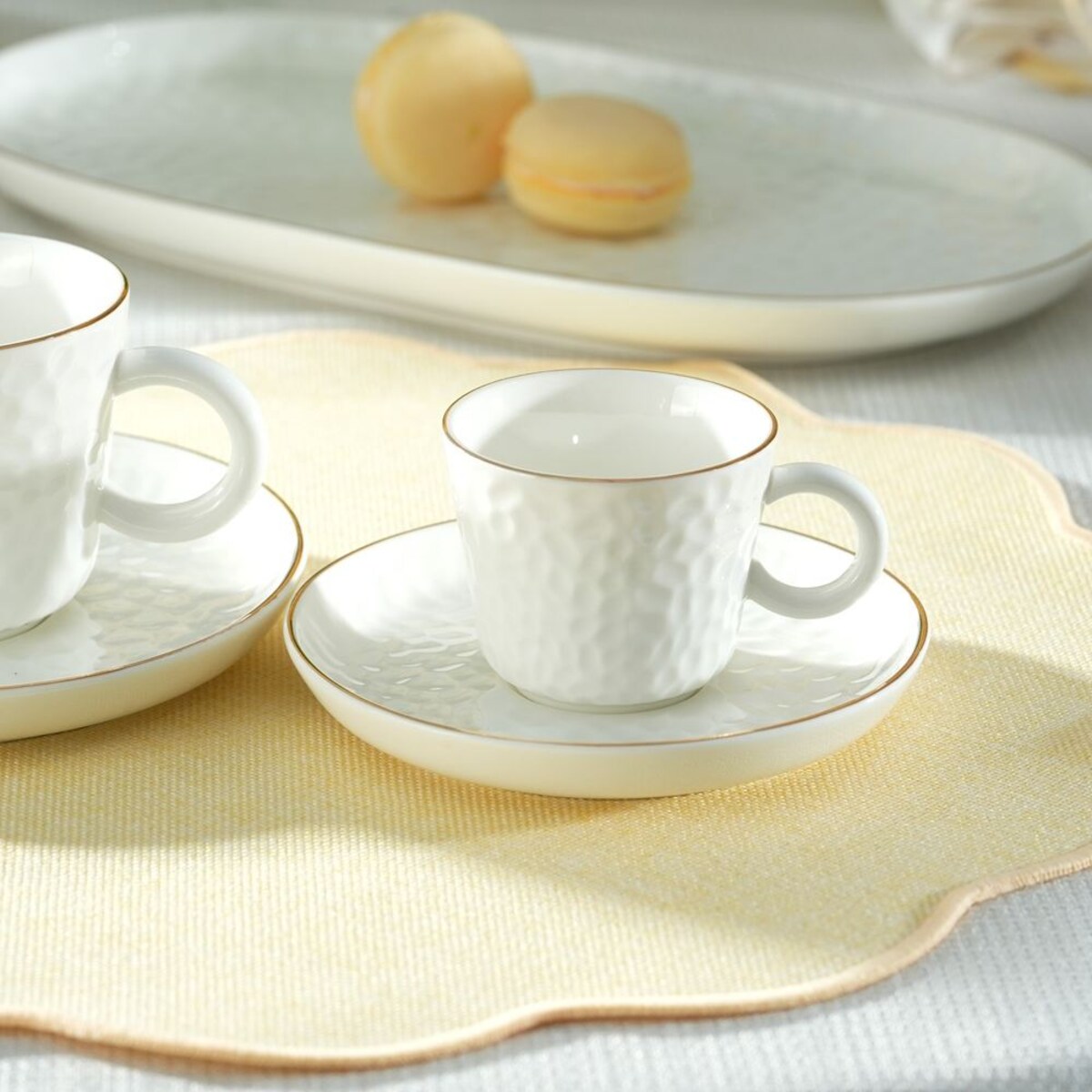 VILLA ITALIA Filiżanka do espresso porcelanowa 80 ml ze spodkiem PAULA