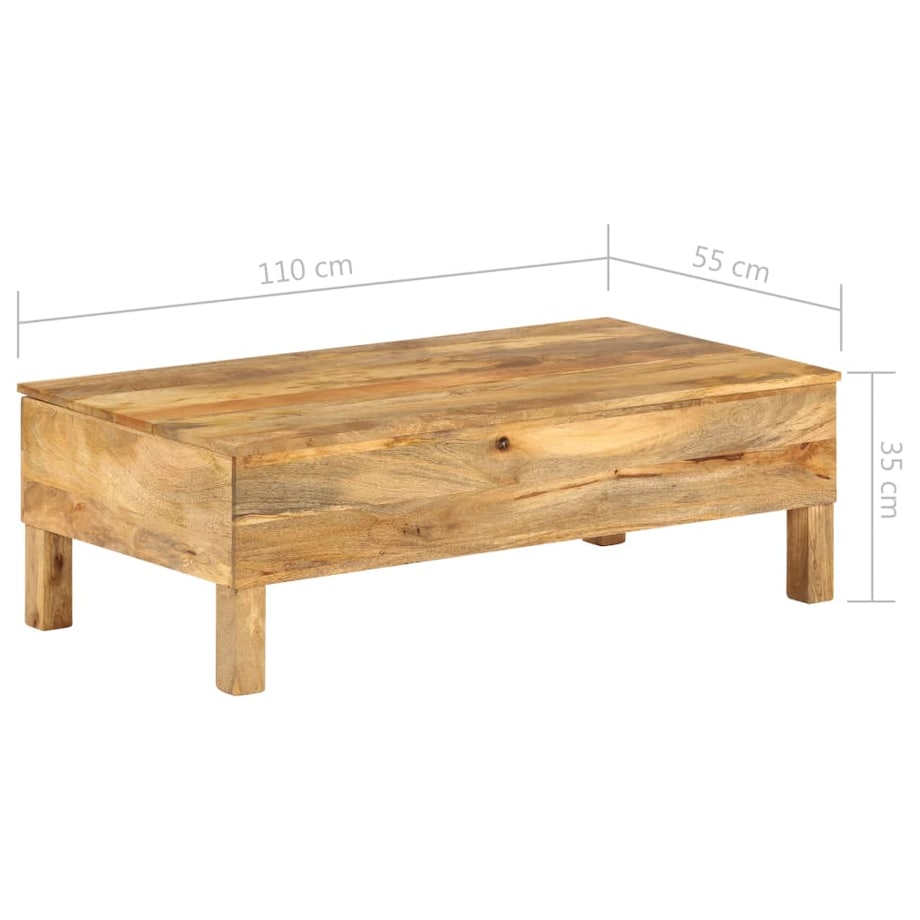 vidaXL Stolik kawowy z litego drewna mango, 110 x 55 x 35 cm