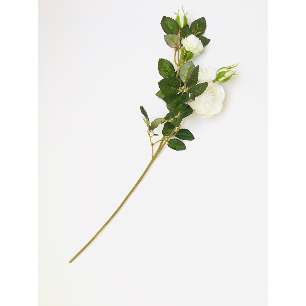 GAŁĄZKA RÓŻA BIAŁA stroika do bukietu sztuczna DEKORACJI pączki liście
