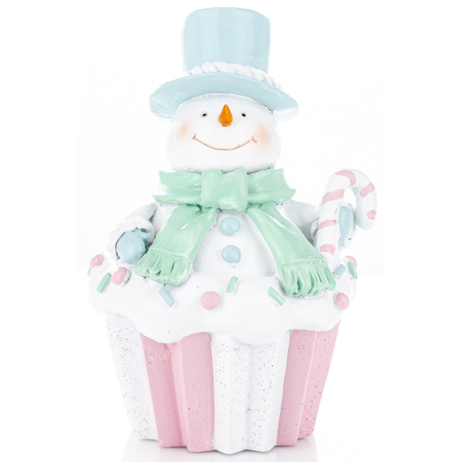 Dekoracja bałwanek na muffince 15x10x9 cm PUPAZZO DI NEVE