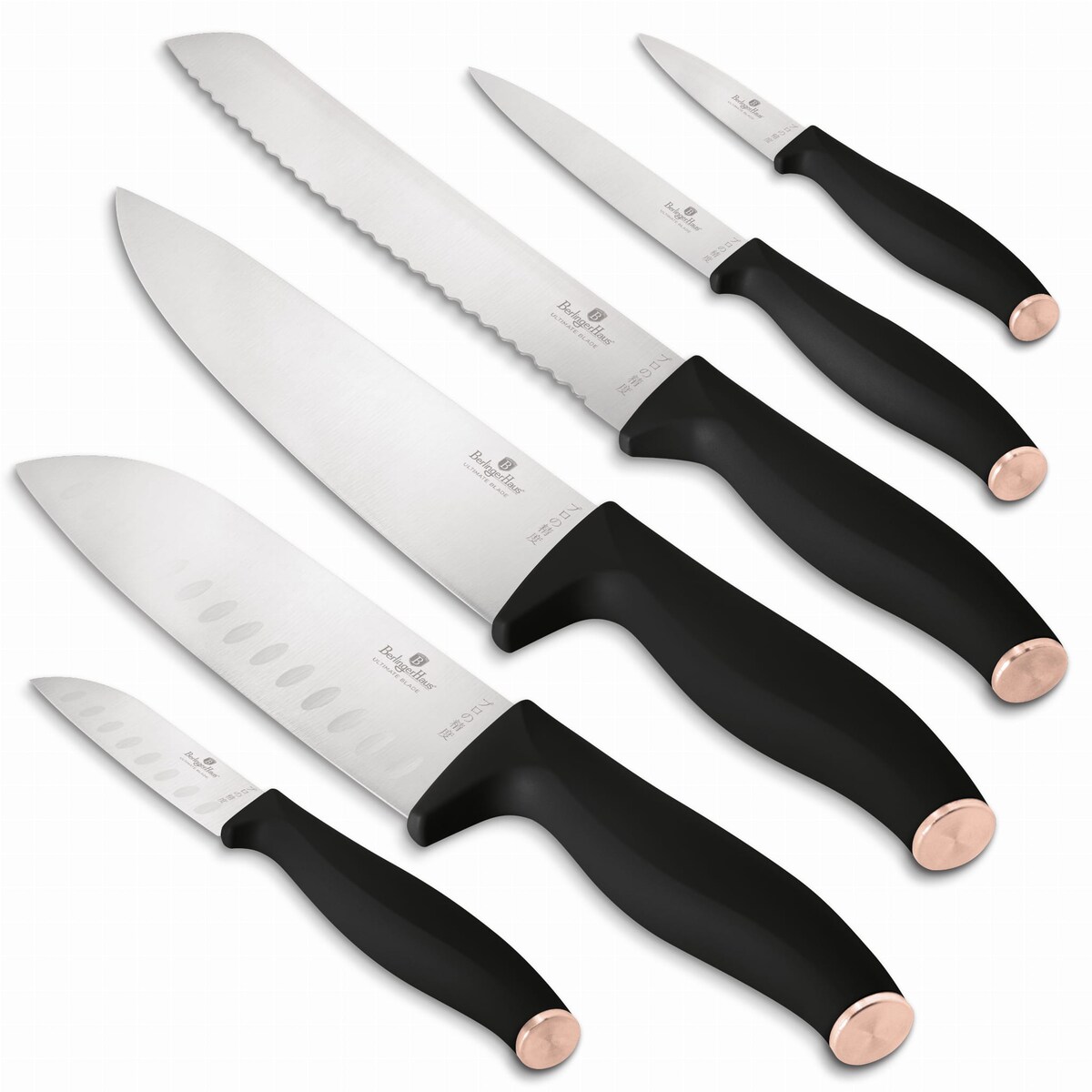 Zestaw 6 noży kuchennych BERLINGER HAUS Black Rose