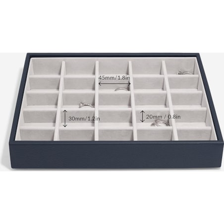 Szkatułka na biżuterię Stackers 25 komorowa classic jasnobeżowa lniana