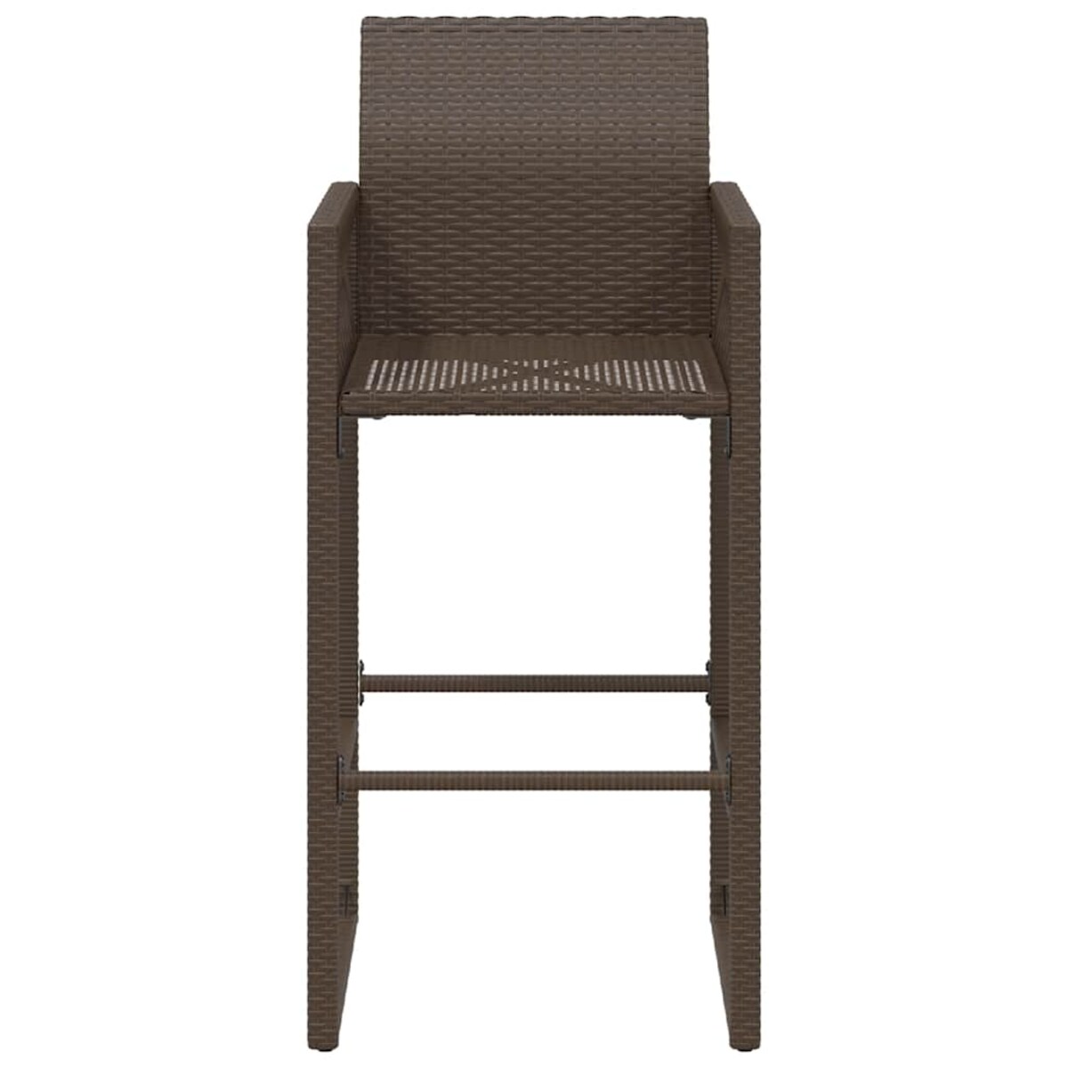 vidaXL Ogrodowe stołki barowe, 2 szt., brązowe, polirattan