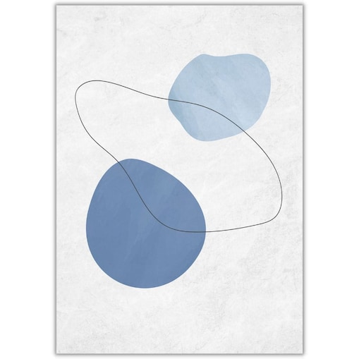 plakat blue shapes 3 50x70 cm