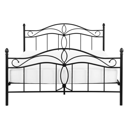 Łóżko metalowe 140 x 200 cm czarne ANTLIA