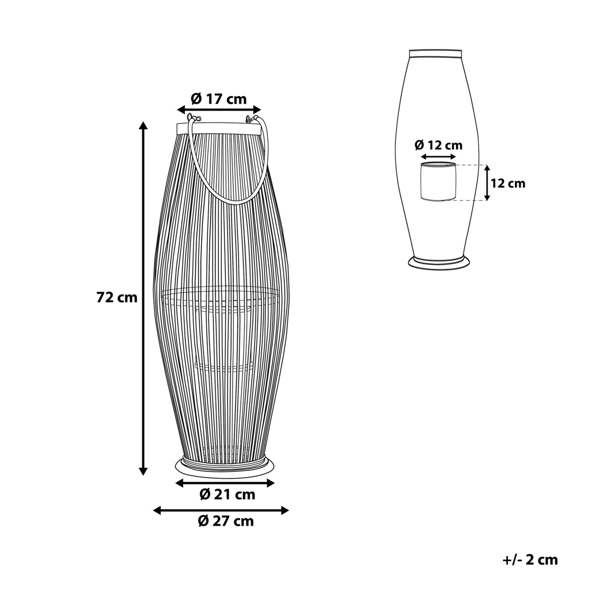 Lampion TAHITI Bambus 72 cm Naturalny