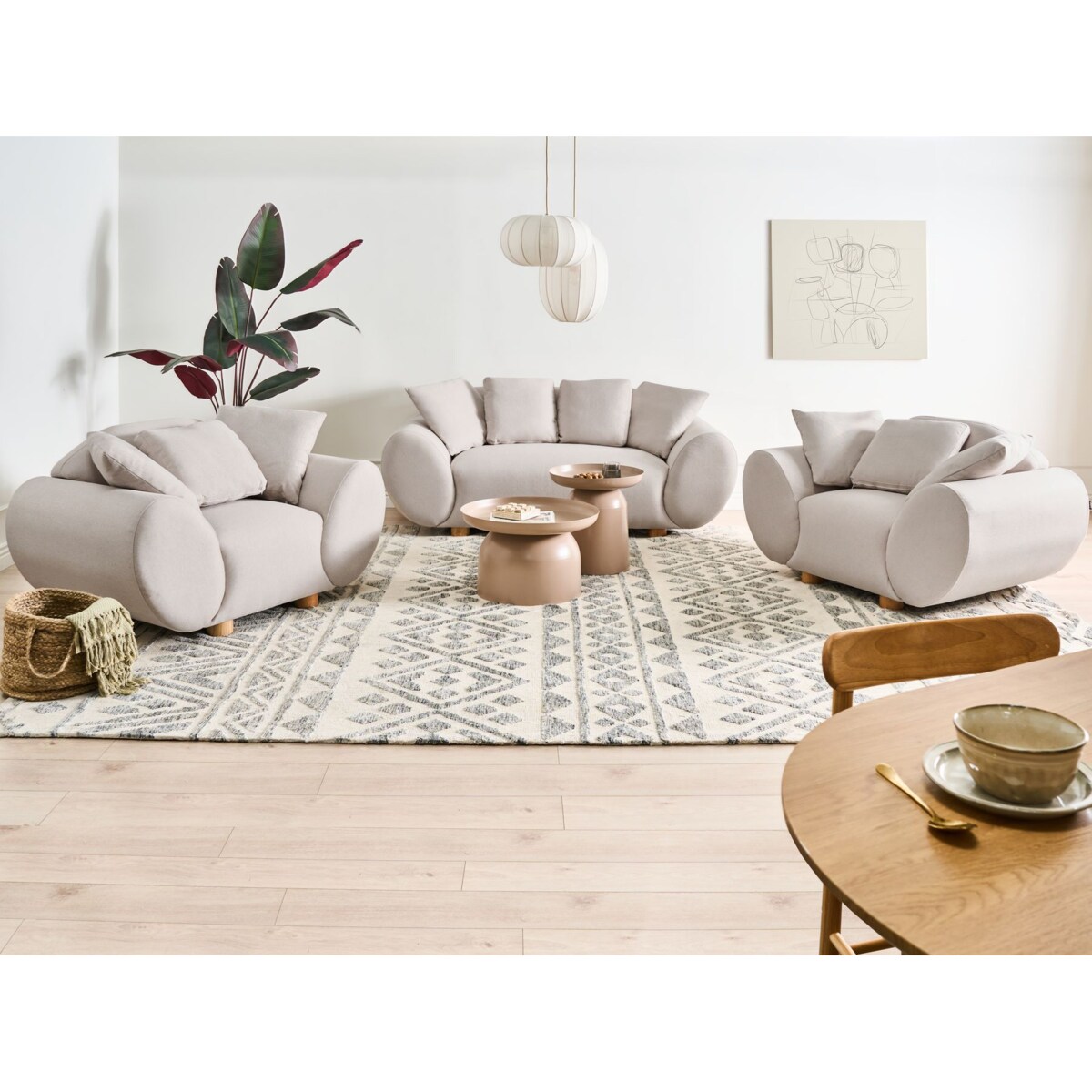 Komplet wypoczynkowy dla 4 osób RINGEL Jasnobeżowy